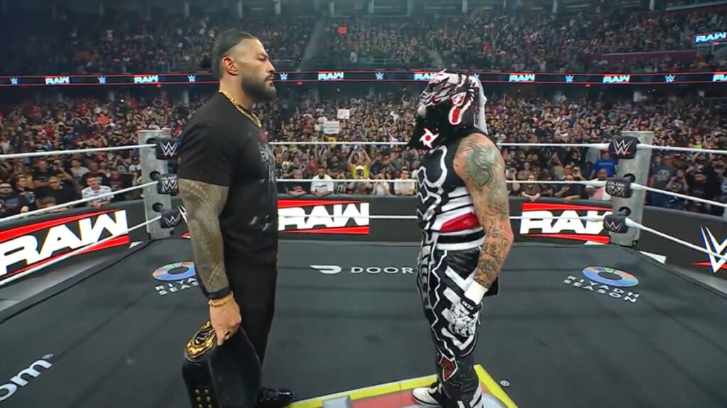 Roman Reigns Confronts Penta Following WWE Raw Tournament Finals Win Over Rey Fenix