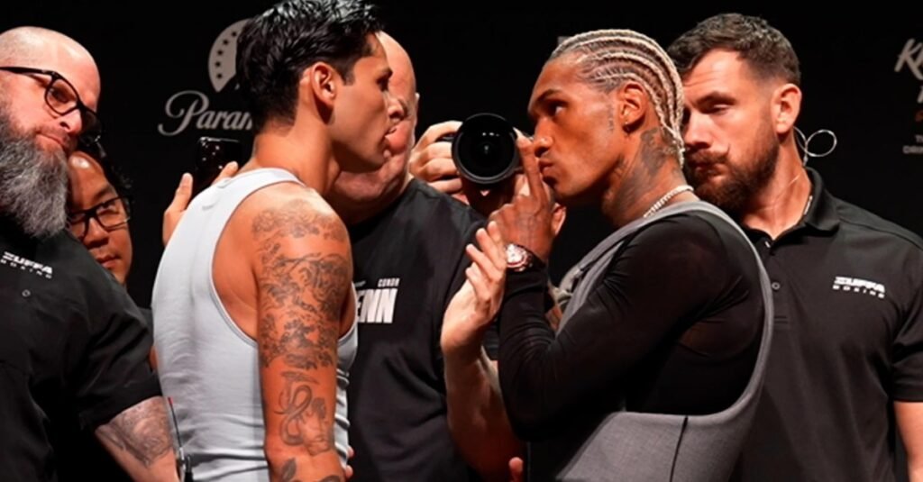 Video: Dana White separates Ryan Garcia, Conor Benn after heated faceoff