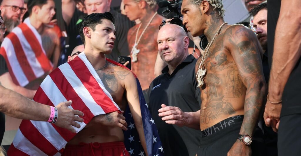 Ryan Garcia walks out with Rey Mysterio for final faceoff with Conor Benn