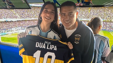 Dua Lipa turns football hipster as she is spotted cheering on Boca Juniors and River Plate at La Bombonera