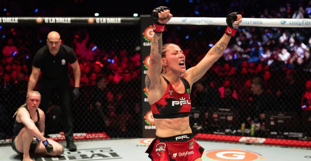 PFL Lyon video: Cris Cyborg submits Sara Collins to win featherweight title, suggests Dakota Ditcheva superfight next