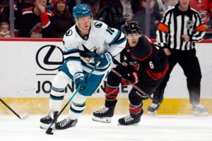 Macklin Celebrini has goal and 2 assists in the Sharks’ 4-1 won over the Hurricanes