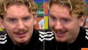 Watch Nick Woltemade’s baffled reaction as Newcastle ace is asked if he’s ‘met any females on Tyneside’