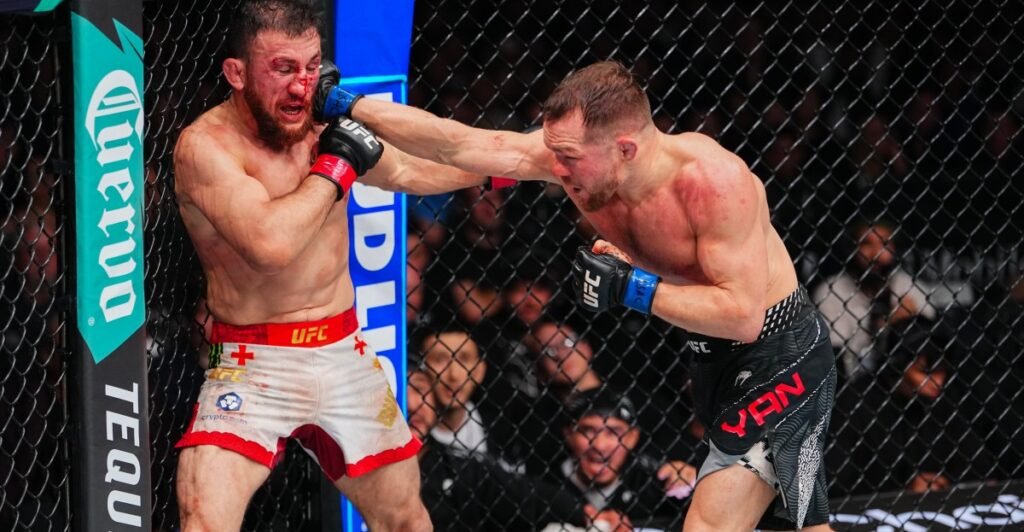 Petr Yan bloodies, batters Merab Dvalishvili to reclaim bantamweight title in UFC 323 main event