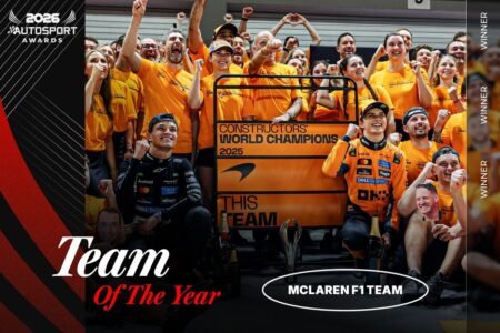 McLaren F1 team wins inaugural Autosport Team of the Year Award