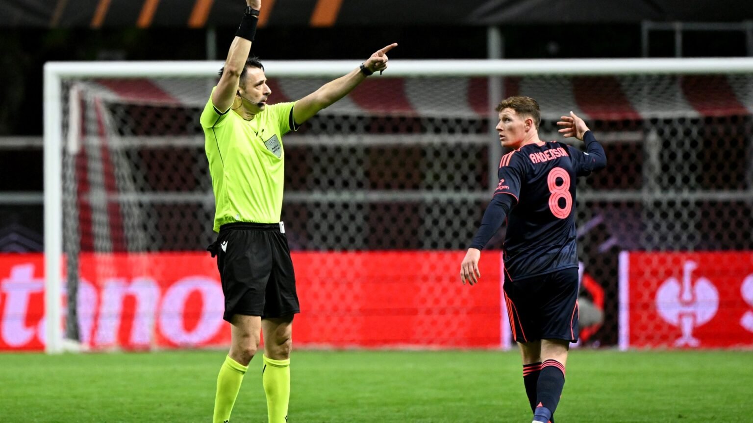 England star Elliot Anderson sent off for comment to referee in Nottingham Forest’s horror defeat at Braga