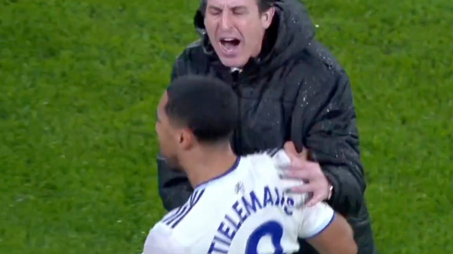Moment furious Unai Emery SHOVES Youri Tielemans after screaming in his face in Aston Villa’s win at Fenerbahce