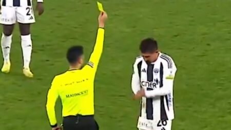 Watch bizarre moment ex-Champions League star is sent off after getting two yellow cards in less than a SECOND
