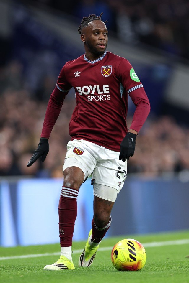 Aaron Wan-Bissaka of West Ham United during a Premier League match.