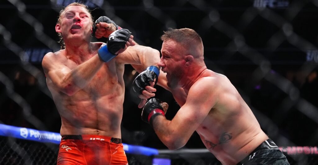Justin Gaethje punishes Paddy Pimblett in brutal war to win interim title in UFC 324 main event