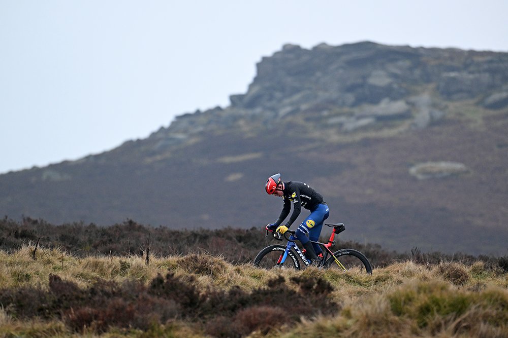 Harry Hudson riding through Peak District