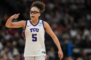 Marta Suarez and Olivia Miles lead TCU past Virginia 79-69 and into the women’s Elite Eight