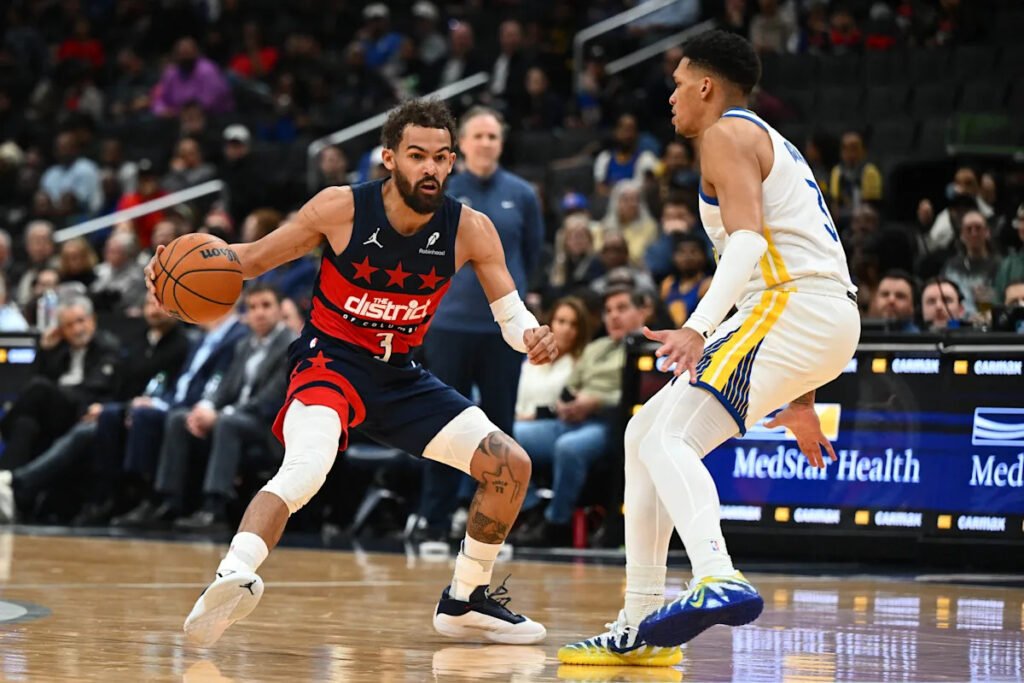 Wizards star Trae Young leaves loss to Warriors early with quad injury