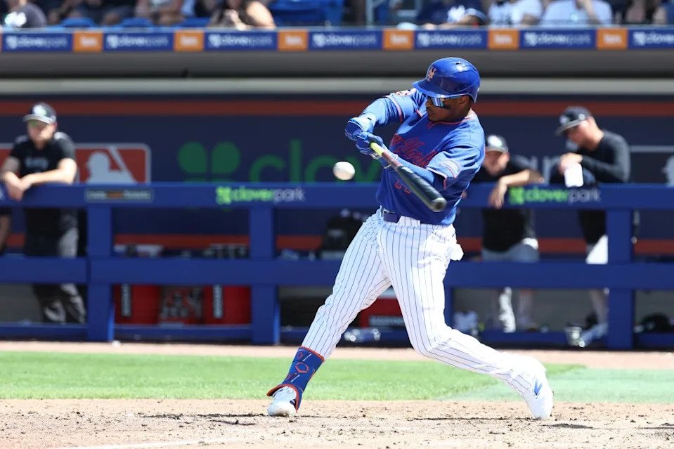 Jorge Polanco drives the ball in the fourth inning against the New York Yankees. Getty Images