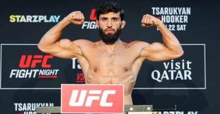 ‘Is it time for me to save the featherweight division?’: Arman Tsarukyan polls fans after UFC London main event