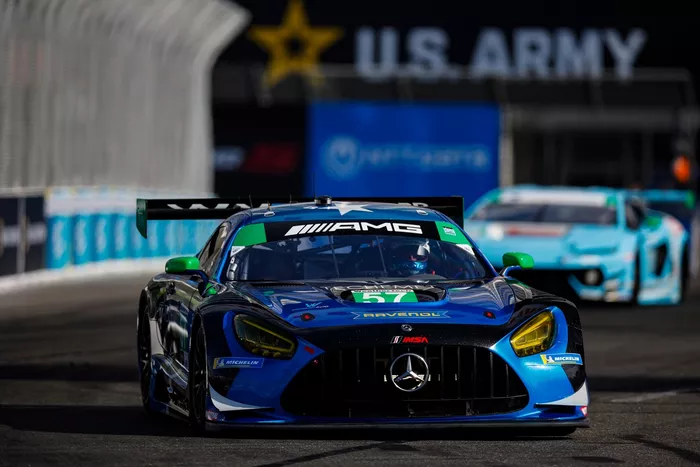 #57 WINWARD RACING Mercedes-AMG GT3: Russell Ward, Philip Ellis, Jake Walker