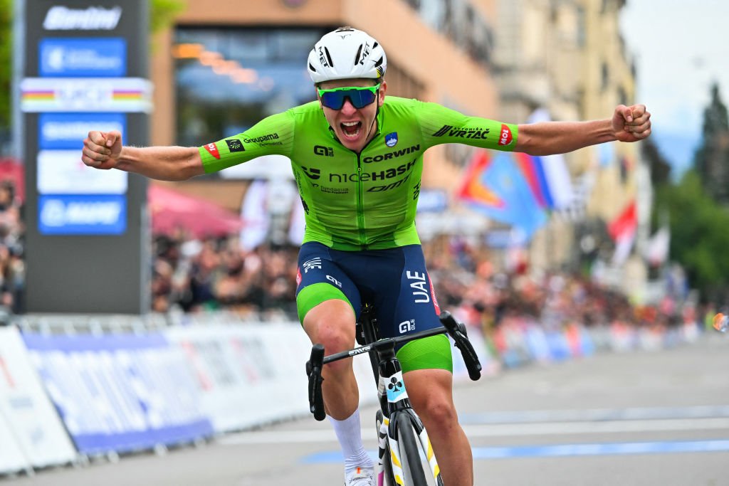 Tadej Pogacar wins the elite men's world championship road race in Kigali 2025