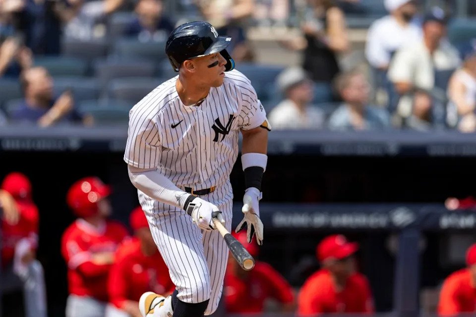 Aaron Judge belts a solo home run in the seventh inning of the Yankees’ blowout loss to the Angels. Corey Sipkin for New York Post
