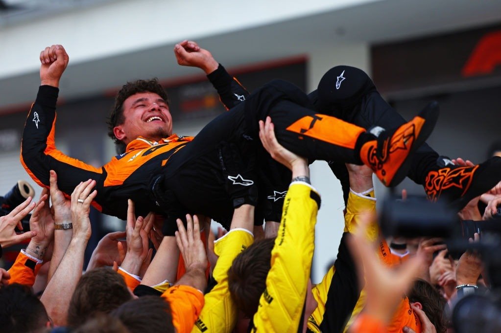 Norris took his maiden GP win in Miami in 2024, following a transformative changing including a new floor, sidepods and suspension for his McLaren.