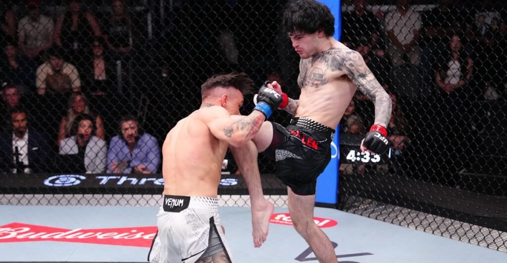 UFC Vegas 115 video: Tommy McMillen finishes Manolo Zecchini with barrage of strikes after chaotic slugfest