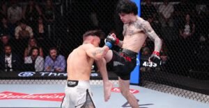 UFC Vegas 115 video: Tommy McMillen finishes Manolo Zecchini with barrage of strikes after chaotic slugfest