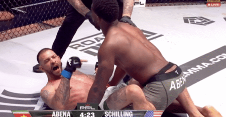 PFL Brussels video: Joe Schilling furiously quits fight after headbutt foul