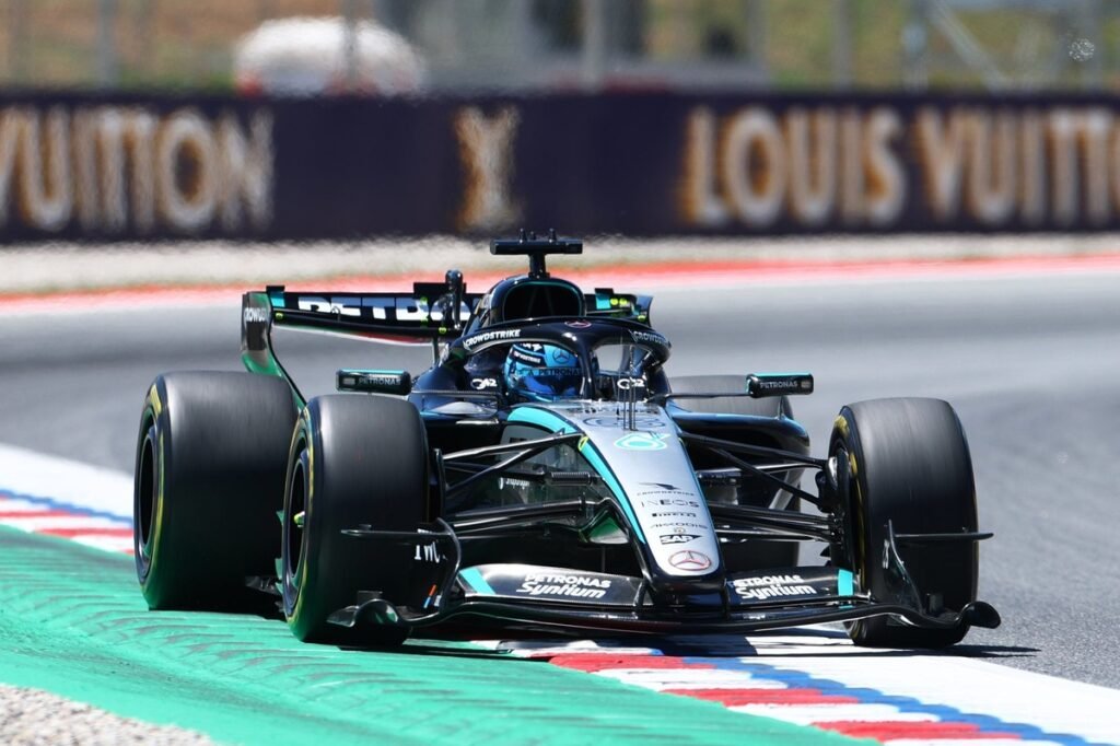 Russell tops first practice from Piastri