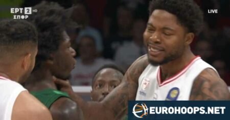 Tyrique Jones grabs Kendrick Nunn by the throat, both end up ejected