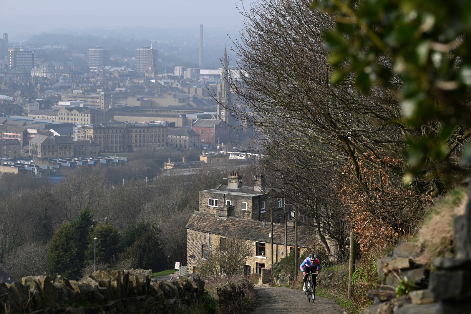 Simon Warren climbing the hills around the Calderdale valley