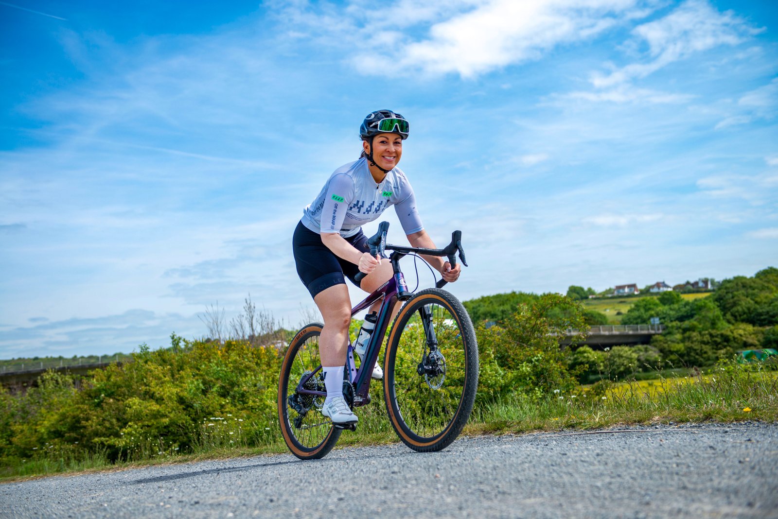 Rebecca Charlton riding her bike