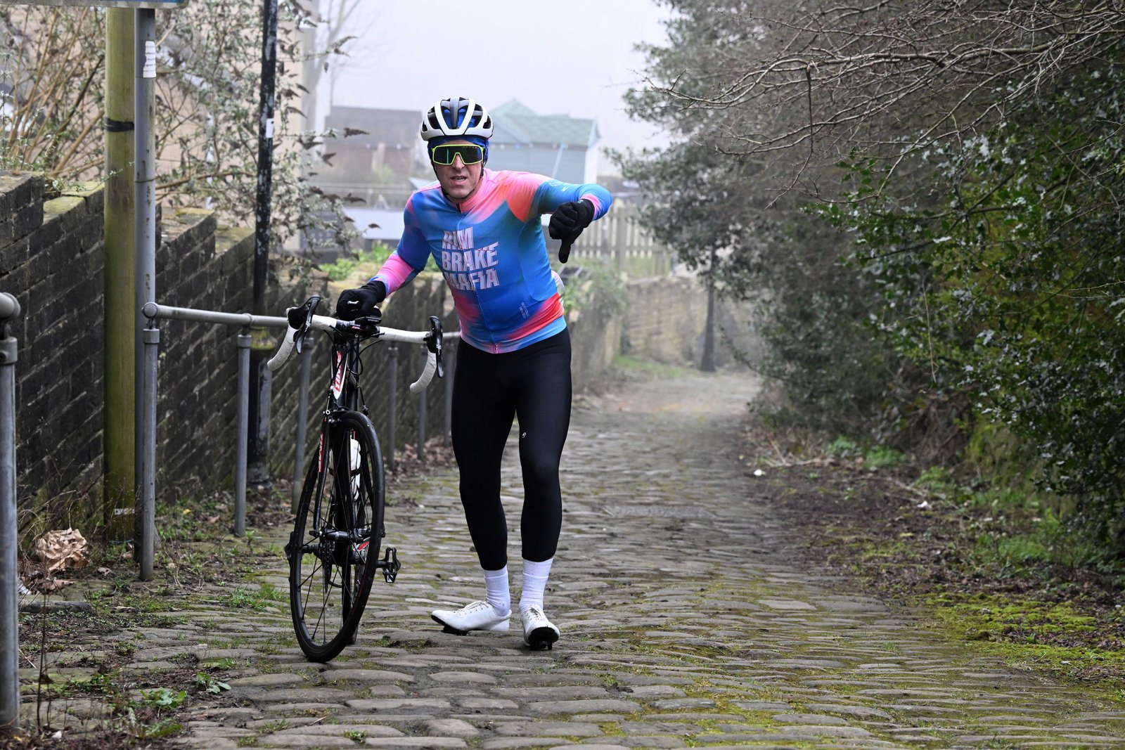 Simon Warren climbing the hills around the Calderdale valley