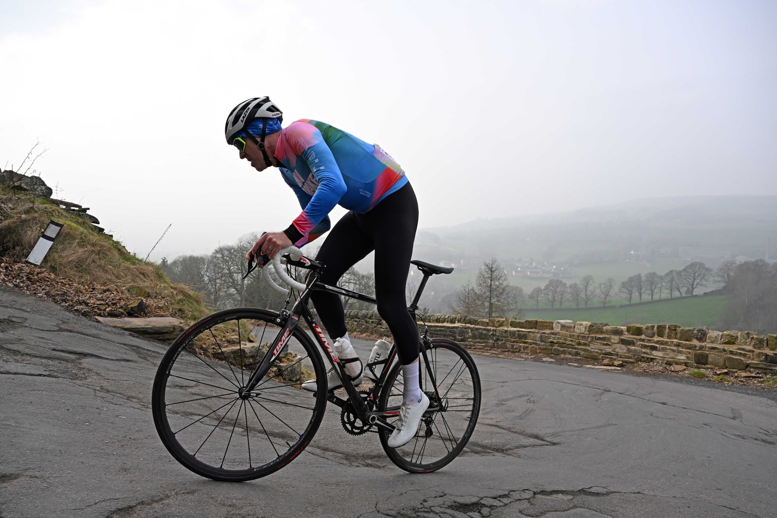 Simon Warren climbing the hills around the Calderdale valley