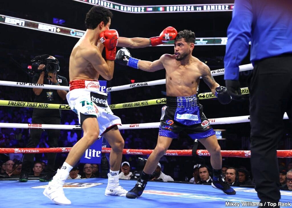 Rafael Espinoza Already Ruined One Top Rank Featherweight Plan. Is Bruce Carrington Next?