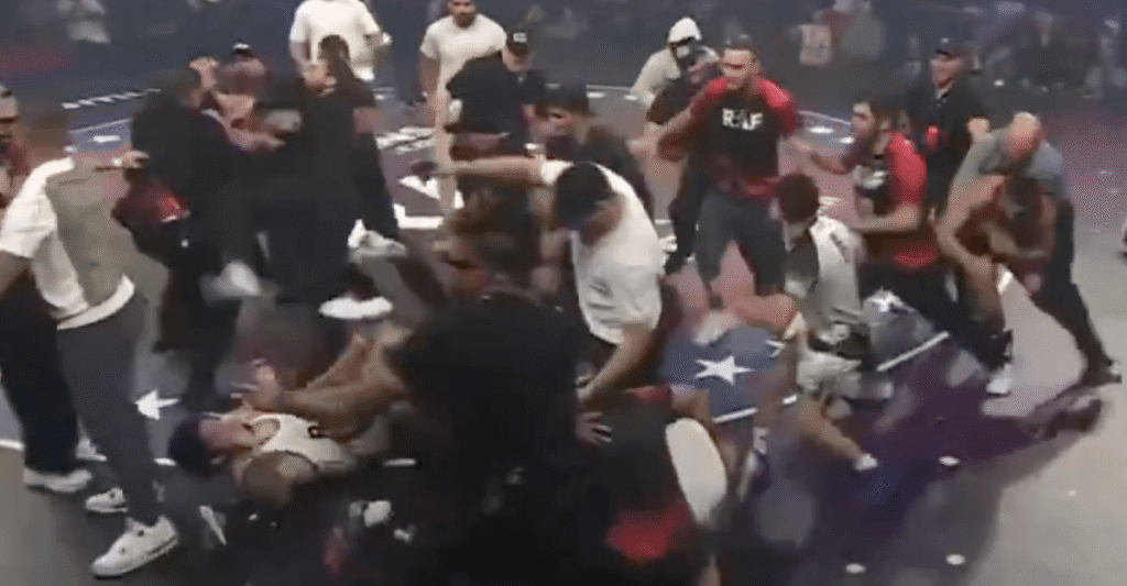 Khamzat Chimaev, Dillon Danis get into huge brawl after lightning quick match in RAF 10 main event