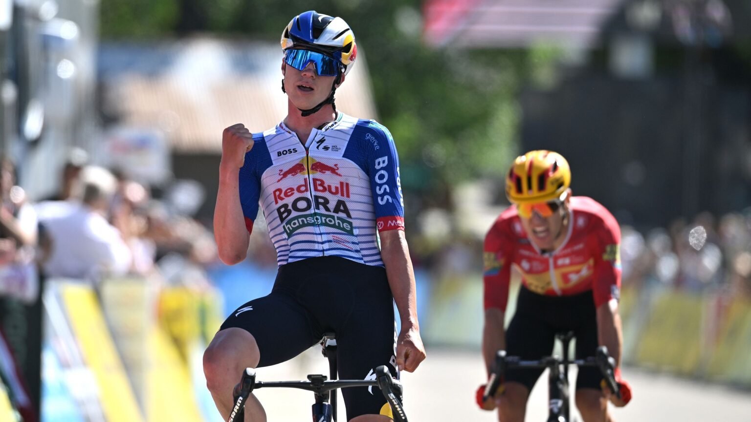‘It is one of the most beautiful days of my career’ – Maxim Van Gils sprints to victory on ‘crazy’ stage six of Tour Auvergne-Rhône-Alpes