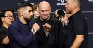 Justin Gaethje ramps up trash talk against Ilia Topuria, invoking recent divorce: ‘I would leave him’