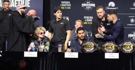 Josh Hokit reacts to ‘f*cking little hobbit’ Ilia Topuria defending Alex Pereira at UFC White House press conference