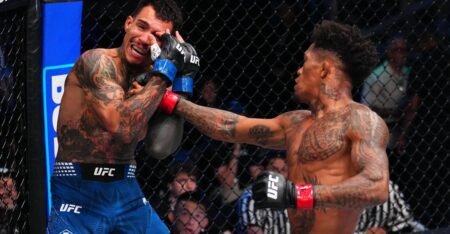 UFC Vegas 119 video: Vinicius Oliveira delivers brutal elbows to finish Andre Fili in featherweight debut