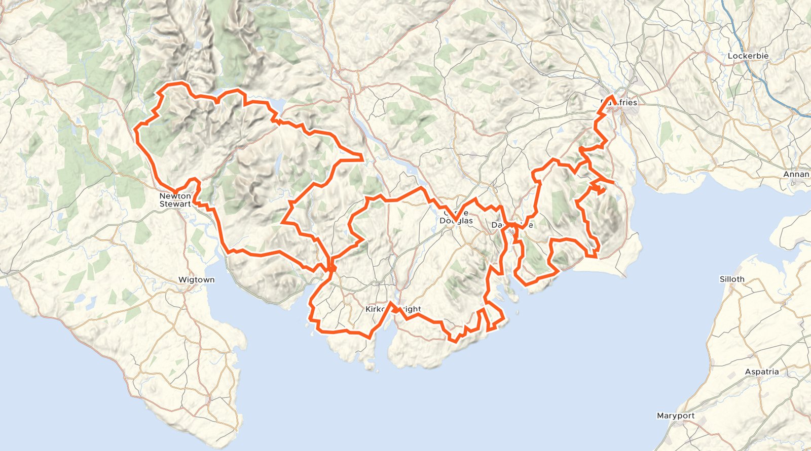 Gallovidian Gravel trail - map