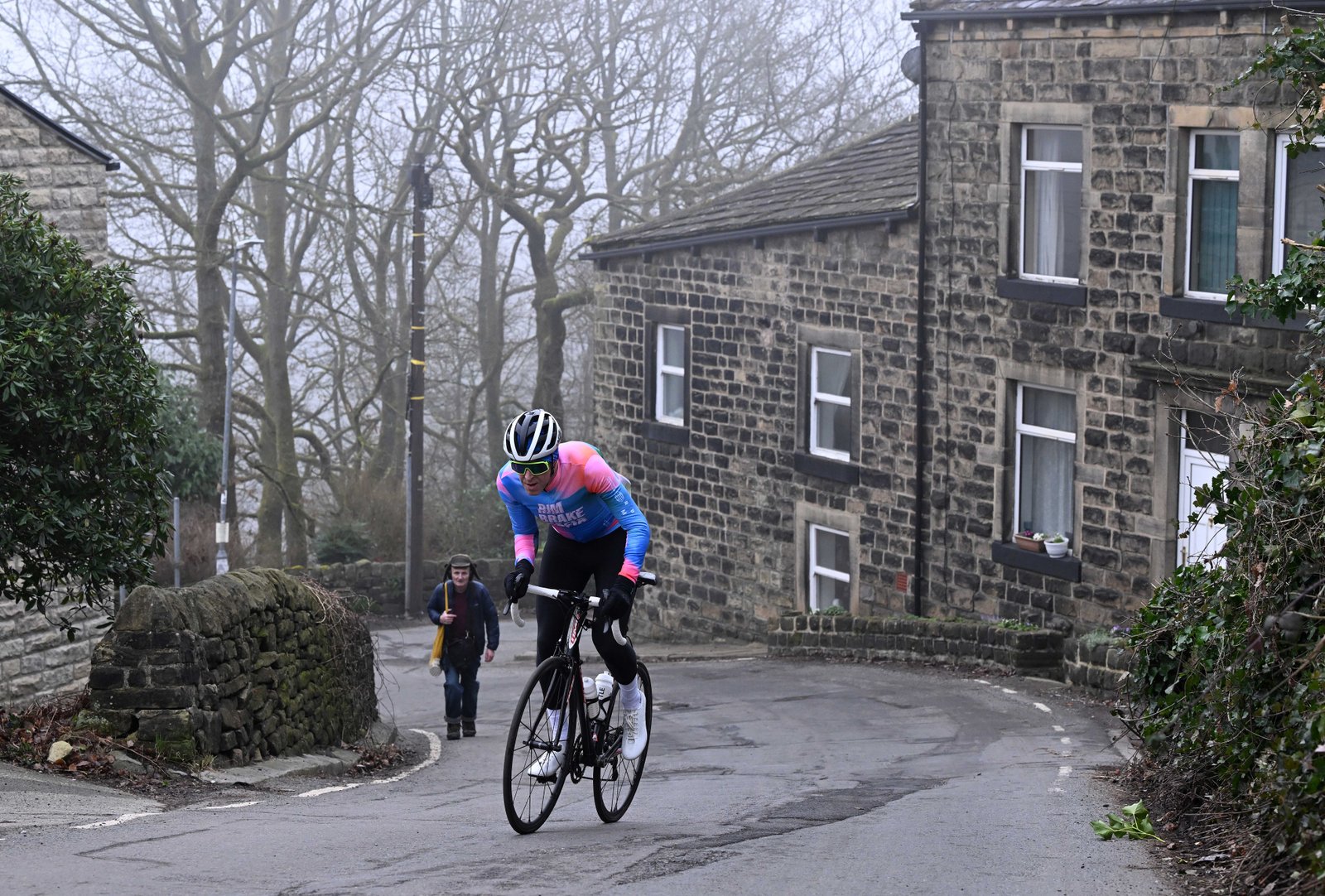 Simon Warren climbing the hills around the Calderdale valley
