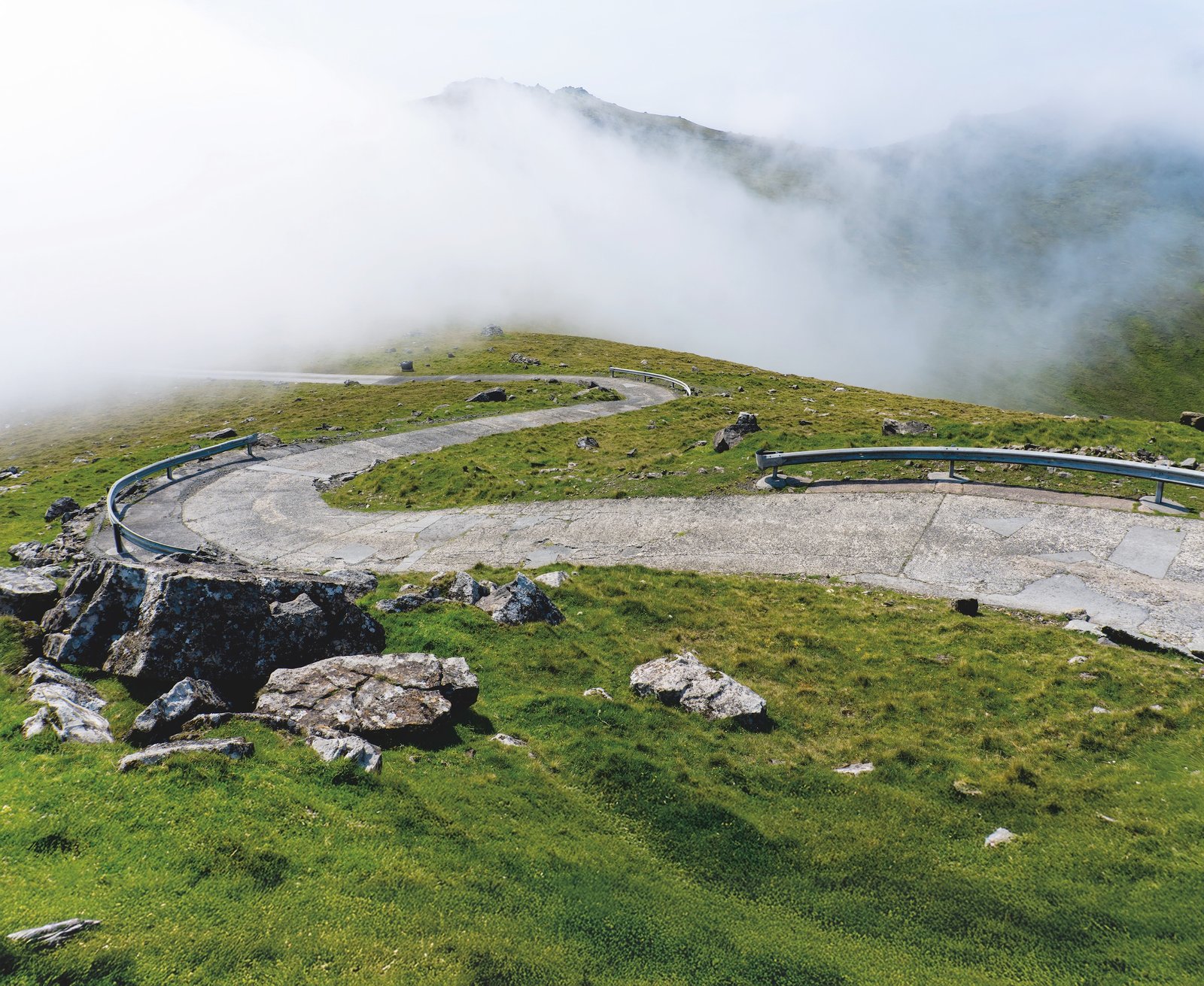 The snaking road up to the summit of Mullach M&ograve;r