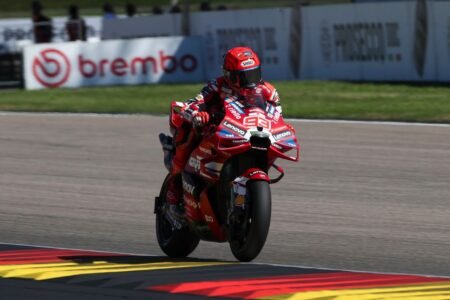 Marquez leads Ducati’s qualifying domination as Bezzecchi crashes