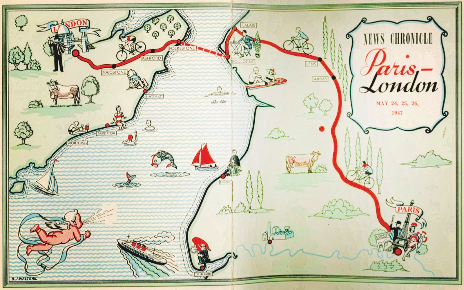 A map of the course from the News Chronicle