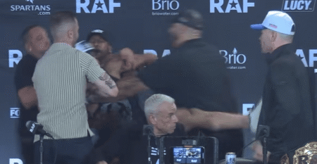 Video: Belal Muhammad ignites melee with Colby Covington during RAF 11 press conference