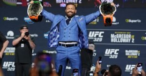 Conor McGregor serenades crowd with his rendition of Oasis’ ‘Wonderwall’ ahead of UFC 329