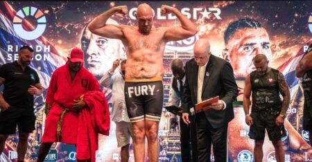 Tyson Fury weighs in 26 pounds lighter than Mariusz Wach for expected Anthony Joshua tune-up fight