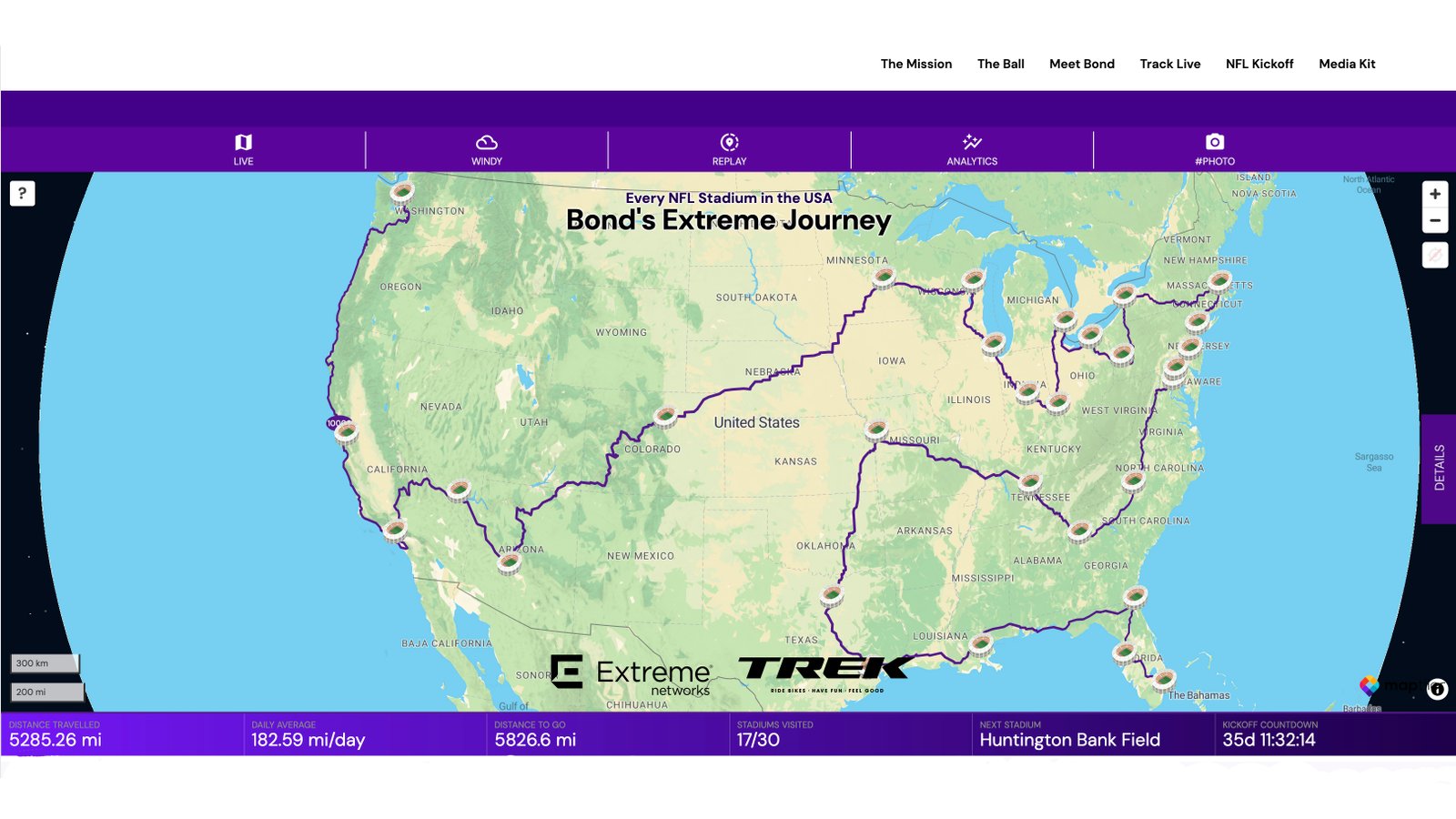 Bond Almand's route