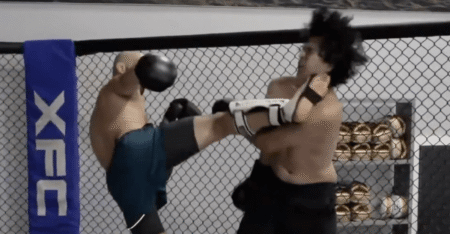 Video: Jared Gordon rocks internet troll with head kick