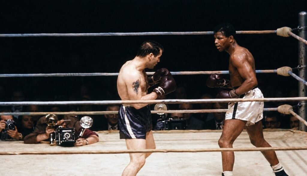 Ray Robinson’s Hard-Fought Night Against Bobo Olson in San Francisco