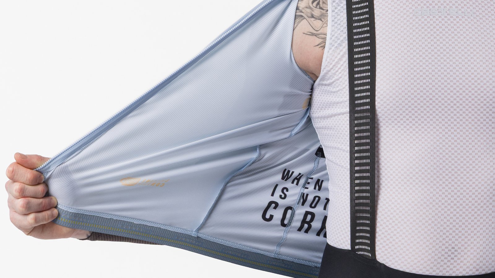 Details of the men's Castelli Corretto LS jersey 